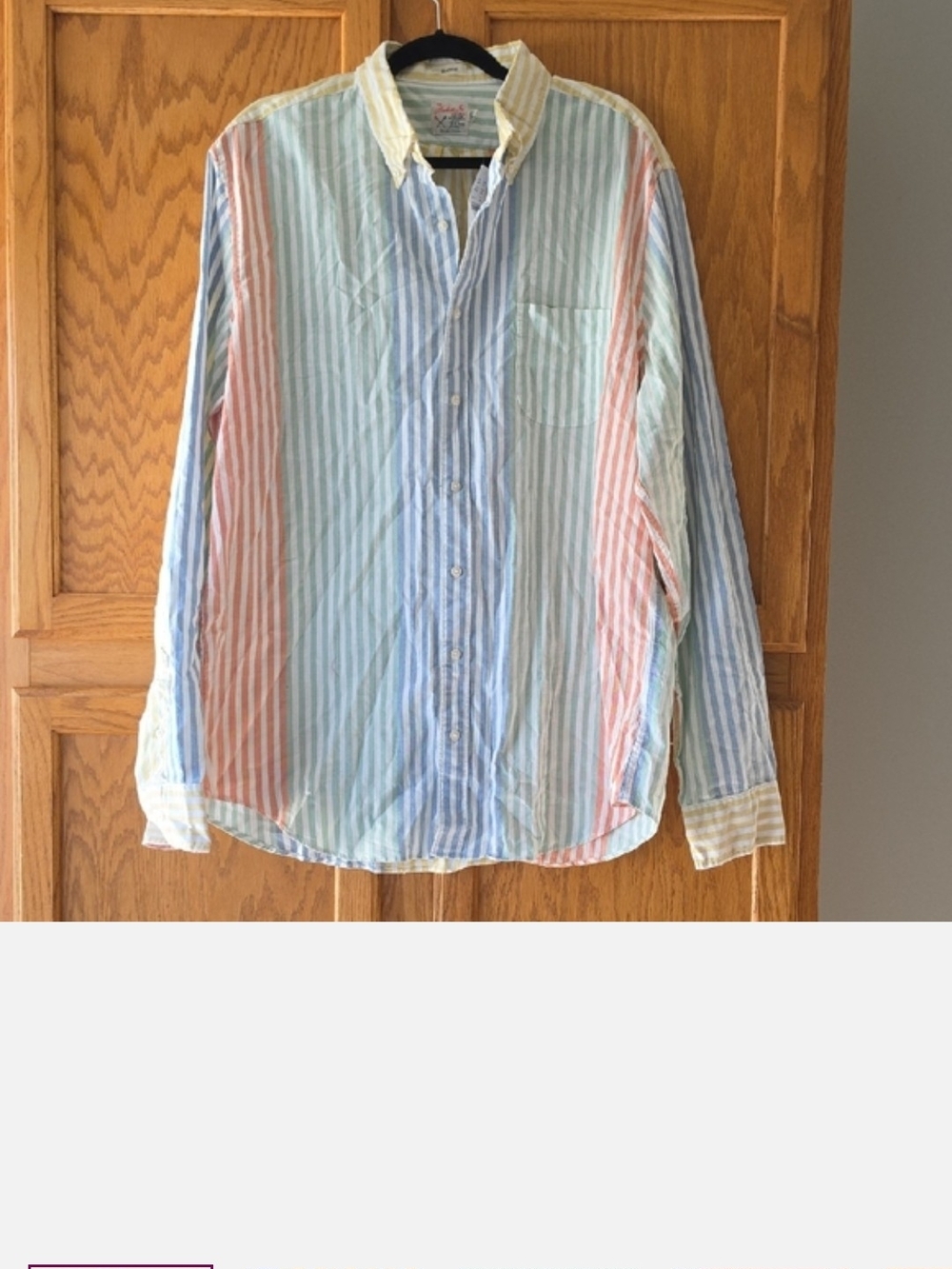 J. Crew Men’s Pastel Striped Button-Down Shirt in Blue, Pink & Cream